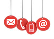 © niroworld - Web Contact Us Icons On Red Tags