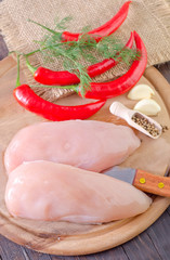 Wall Mural - raw chicken fillet