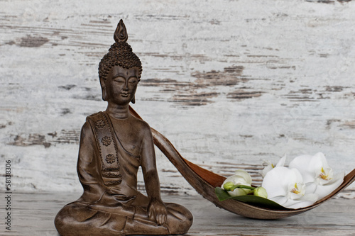 Obraz na płótnie canvas czteroczęściowy "tetraptyk" Buddhafigur