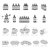 Fototapeta Londyn - Beer Icons Set - Isolated On White Background - Vector