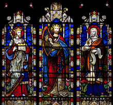 Stained Glass With Solomon, David And Hezekiah