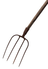 Old Rusty Fork Isolated On A White Background.