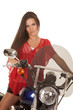 © Poulsons Photography - Woman red top motorcylce sit