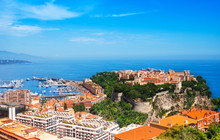 Old city peninsula with prince palace in Monaco