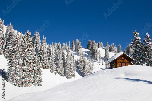 Board z aluminiowym obramowaniem Zima w Alpach