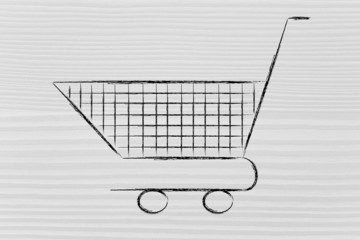 shopping cart, symbol of marketing techniques and strategy