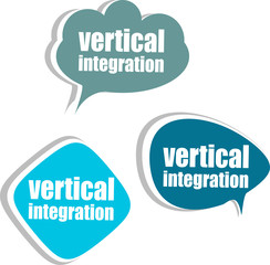 vertical integration. Set of stickers, labels, tags. Business