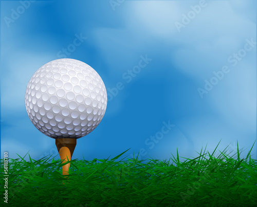 Obraz na płótnie canvas dwuczęściowy "dyptyk" Piłka golfowa przed niebo. 