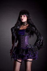 Poster - Romantic gothic girl in purple and black outfit