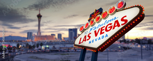 Fotoboard na płycie Witamy w znaku Las Vegas