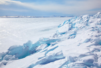 Fototapete - Winter lake Baikal