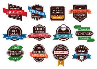Wall Mural - retro banners, labels and stickers