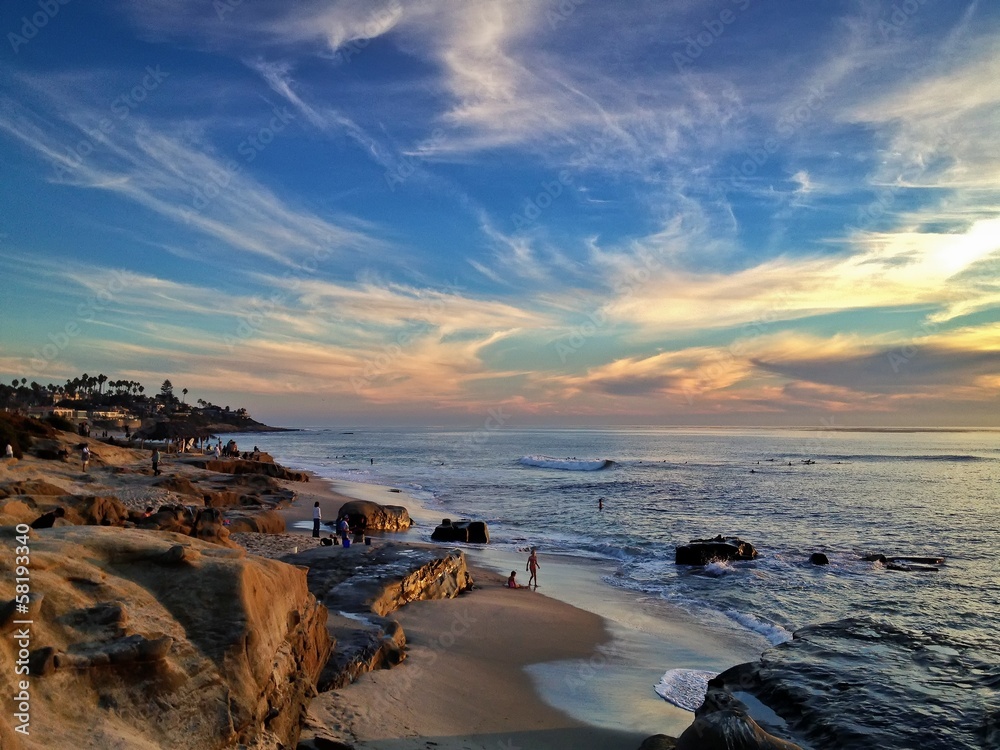 Windansea Beach At Sunset La Jolla California United States Wall Mural Samantoniophoto Windansea Beach At Sunset La Jolla California United States Wall Mural Samantoniophoto