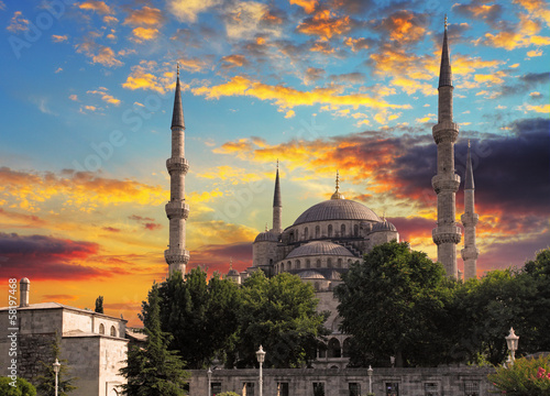 Naklejka - mata magnetyczna na lodówkę Blue mosque in Istanbul