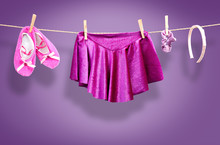Ballet Clothes, Accessories On A Clothesline