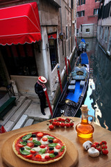 Wall Mural - Classic Italian pizza in Venice, Italy