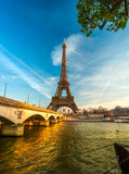 Fototapeta Paryż - Eiffel tower at sunrise, Paris.