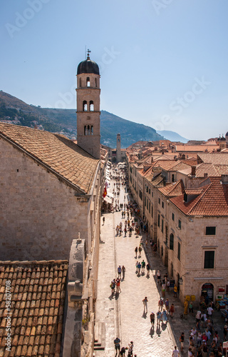 Plakat na papierze fotorealistycznym Placa, stare miasto w Dubrowniku