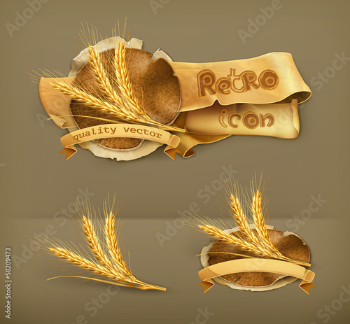 Ears of wheat, icon