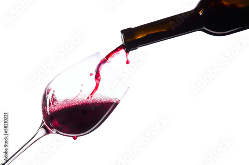 Board z aluminiowym obramowaniem Czerwone wino na białym tle