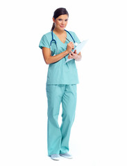 Poster - Smiling medical doctor woman.