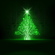 Vector abstract technology christmas tree