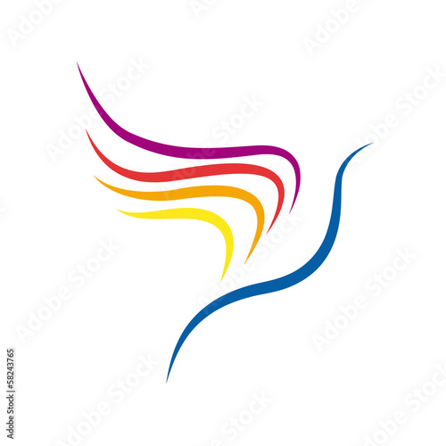 Naklejka samoprzylepna Wektor logo ptak w locie