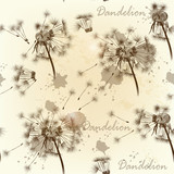 Seamless wallpaper pattern with dandelions