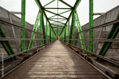 Naklejka na szybę Footbridge with symmetrical metal structure