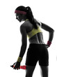© snaptitude - woman exercising fitness holding energy drink  silhouette