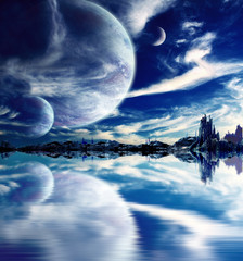 Sticker - Landscape in fantasy planet