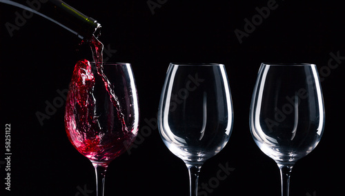 Board z aluminiowym obramowaniem Czerwone wino