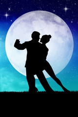 Poster - couple dancing in the moonlight