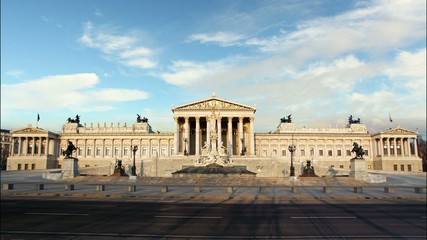 Wall Mural - Vienna Parliament at day - time lapse