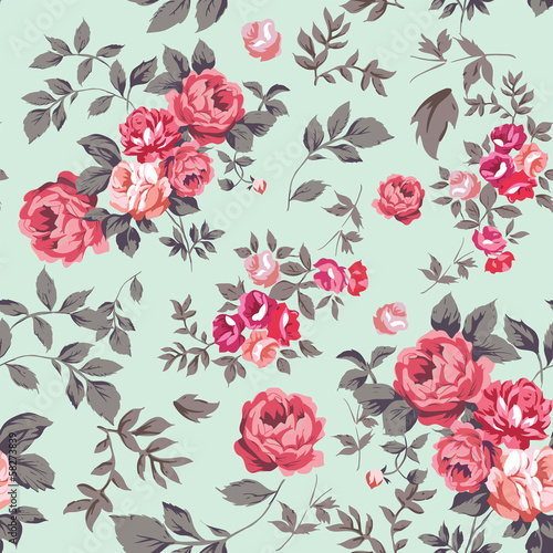 Naklejka - mata magnetyczna na lodówkę Rose Seamless Pattern