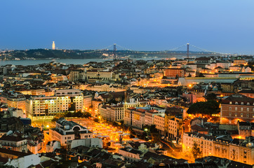 Wall Mural - Lisbon old town at night, Portugal