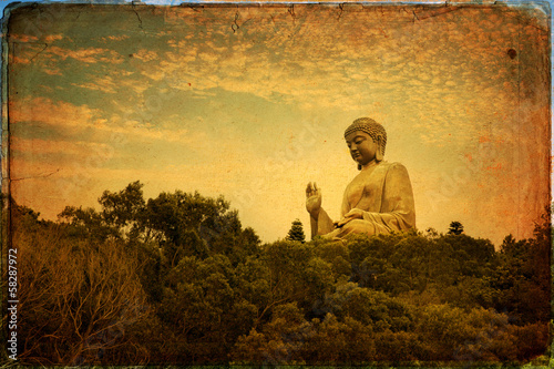 Naklejka samoprzylepna Wielki budda klasztoru po lin - hong kong