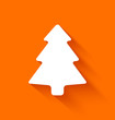 Abstract christmas tree on orange background