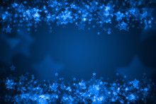 Blue Glowing Bokeh Holiday Background