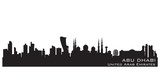 Fototapeta Las - Abu Dhabi UAE city skyline vector silhouette