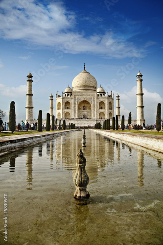 Fotoboard na płycie Turystów w mauzoleum, taj mahal, agra, uttar pradesh, indie