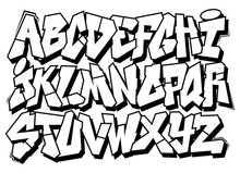 Classic Street Art Graffiti Font Type. Vector Alphabet