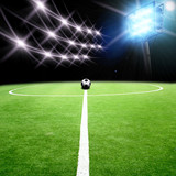 Fototapeta Sport - soccer stadium with bright lights