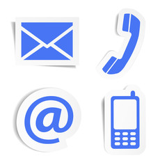 Wall Mural - website contact icons stickers