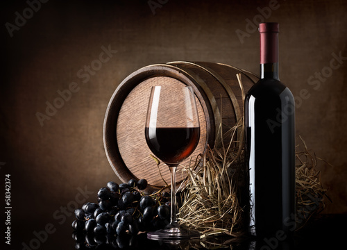 Board z aluminiowym obramowaniem Wino z beczki i siana