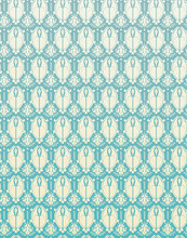 Seamless Pattern Blue Retro Damask Flower Background