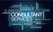 Consultant services professional training word tag cloud