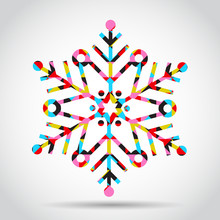 Vector Snowflake In Abstract Style