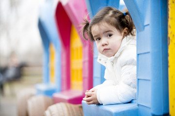 Wall Mural - Little girl at playground