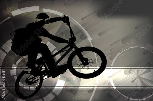 Fotoboard na płycie Ilustracja rowerzysty BMX